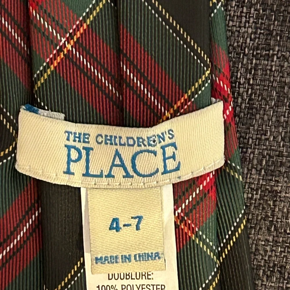 The Children's Place Green and Red Plaid Tie